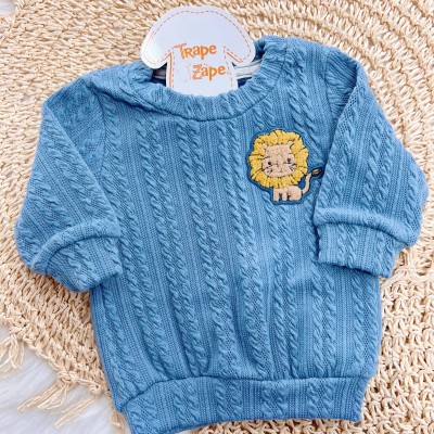 Conj. Casaco Leãozinho e Calça - Azul Jeans e Mescla